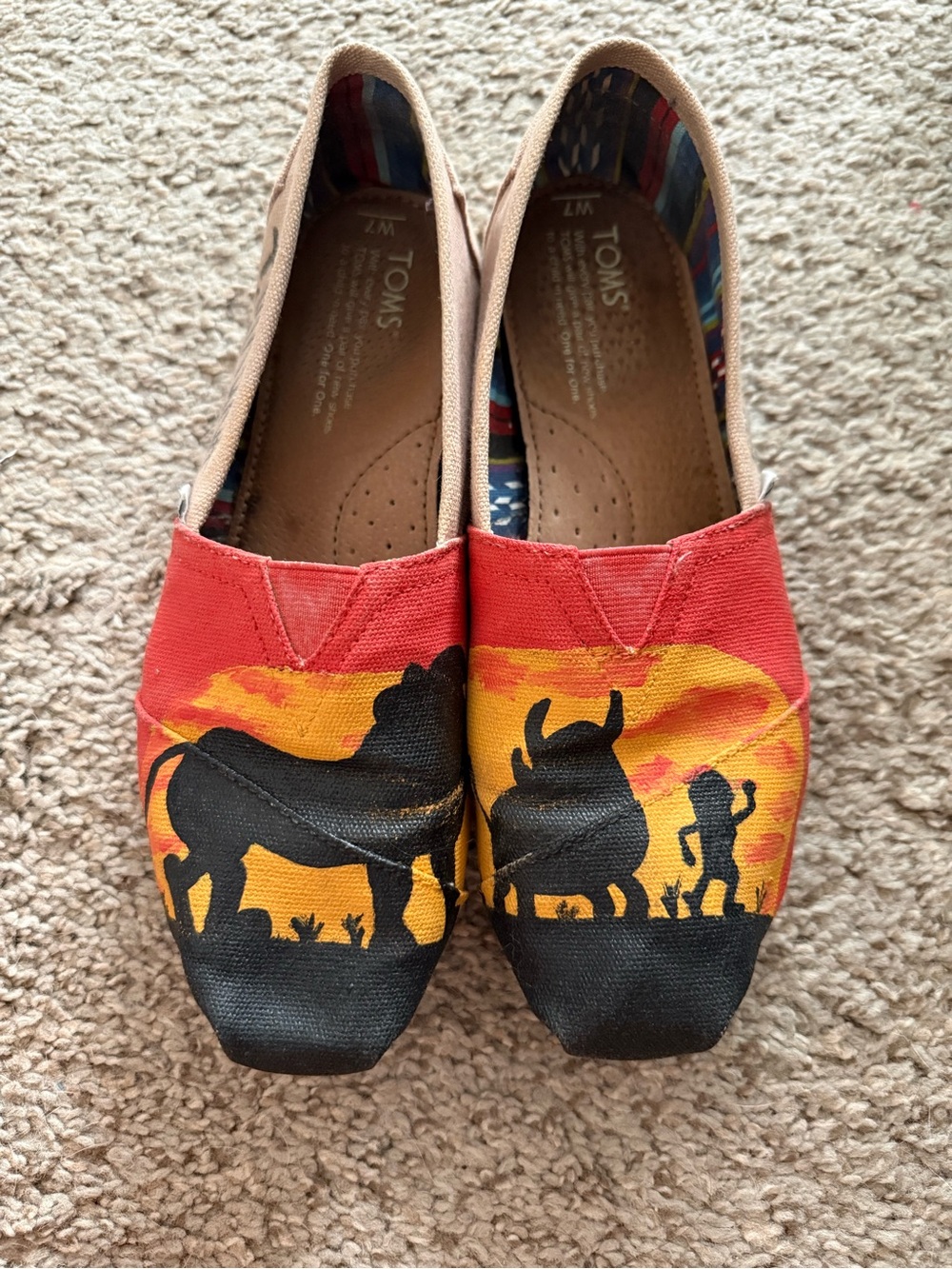 TOMS Women’s Lion King Custom Painted Slip-Ons